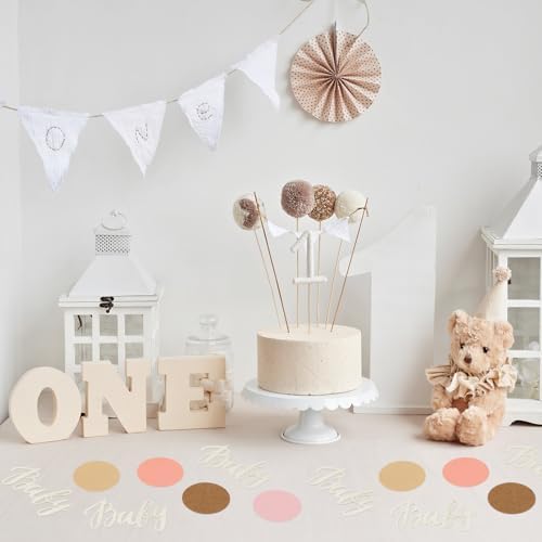 Minatee 400 Pcs Baby Shower Confetti Decorations Table Confetti Dots Gender Reveal Wedding Decor (Modern Color,Round Style) - Image 4