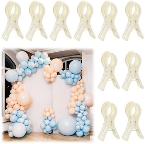 LemonRoad 10 Pack Large Balloon Arch Clips Spring Clamp for Backdrop, Beige by Unknown