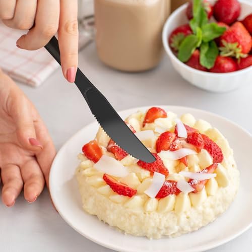 Dealusy 360 Count Extra Heavy Duty Black Plastic Knives Disposable - Image 5