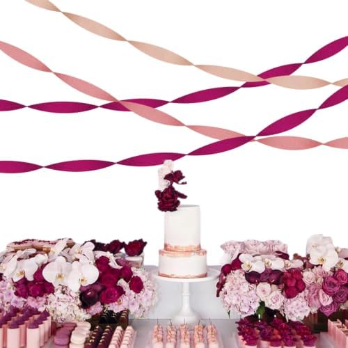 Blush-Pink Burgundy Birthday Party-Decorations Streamers - Panduola - Image 7