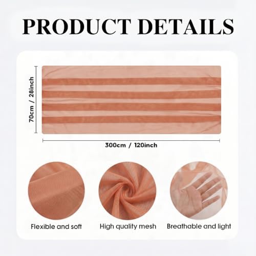 Artoid Mode 6Pcs Terracotta Gauze Table Runner 28x120Inch, Seasonal Sheer Kitchen Dining Holiday Wedding Birthday Baby Shower Table Decor for Home Party - Image 5
