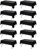 10-Pack Black Tablecloths for Rectangle Tables, 60 x 102 Inches by DailySet