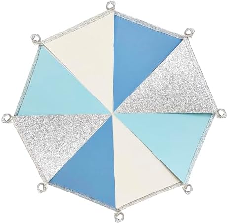 Dusty Blue Silver White Party Decorations Pennant Banner Flag Hanging Glitter Triangle Bunting for Birthday Graduation Bridal Shower Wedding Engagement Nautical Ahoy Achor Party Supplies - Image 5