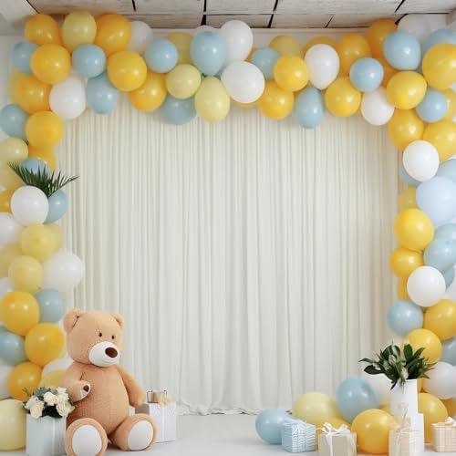 10x10ft Ivory Tulle Backdrop Curtain for Parites, Sheer Backdrop Curtains for Wedding Baby Shower Birthday Party Photo Shoot Decorations - Image 3