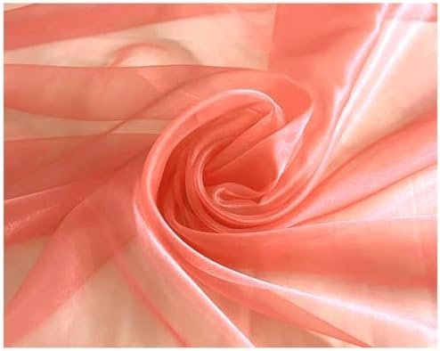 1 Yard Organza Fabric 44" Wide for Wedding Event Décor - Light Orange - Image 4