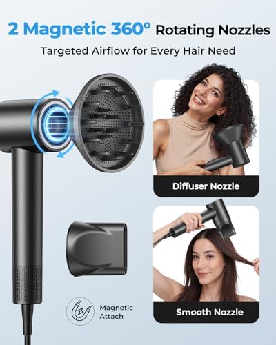 High Speed Hair Dryer, 160,000 RPM Ionic Blow Dryer, Brushless Motor - Image 4