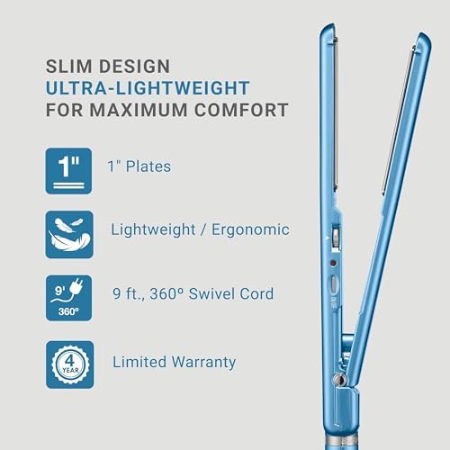 BaBylissPRO 1" Ultra Thin Flat Iron, Hair Straightener, Shorter Plates - Image 4