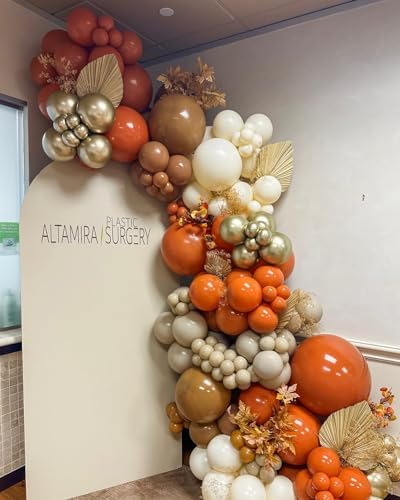 160Pcs Fall Balloons Garland Arch Kit - Orange Coffee Brown Gold White Sand Boho Latex Balloon for Autumn Birthday Hello Fall Little Pumpkin Baby Shower ThanksGiving Themed Party Decorations - Image 3