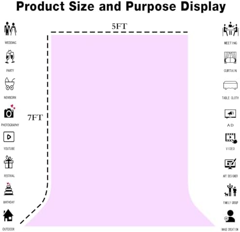 Light Purple Photography Backdrop for Photoshoot, Fabric 5x7ft - Image 3