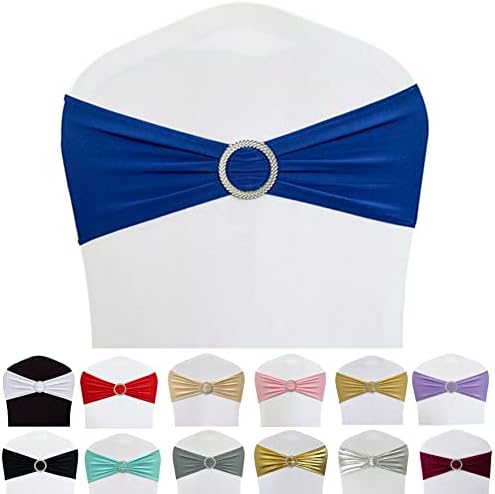 Spandex Chair Sashes Bands, Royal Blue, 100PCS by Maiangel