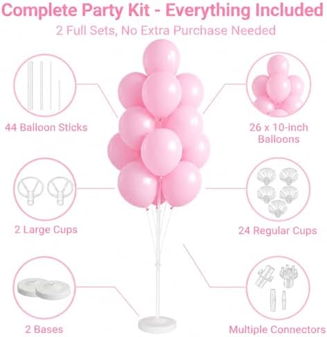 Pastel Balloon Column Kit with Base and Pole for DIY Decor - Image 2