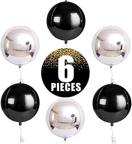 KatchOn Black and Silver Balloons - 22 Inch, Pack of 6, Birthday Decoration - Image 5
