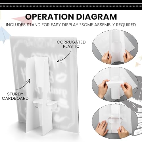 Briwooody Photo Booth Sign with Stand Retro Background Table - Image 3
