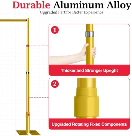 EMART 10x10ft Heavy Duty Backdrop Stand Frame with Adjustable Pipe,Gold - Image 3