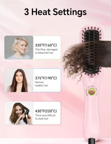 LANDOT Mini Heated Hair Straightener Brush, Dual Voltage Travel Hot Comb - Image 5