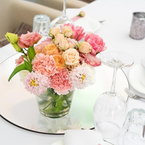 Seelenruhe 12" Round Mirrors for Centerpieces for Tables, Round Mirrors Trays Plates for Centerpieces, Wedding Decorations, Baby Shower Party, Christmas Decorations, 2mm, 12 PCS - Image 6