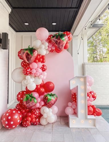 Strawberry Balloon Arch Garland Kit, Berry First Birthday Decor - Image 4
