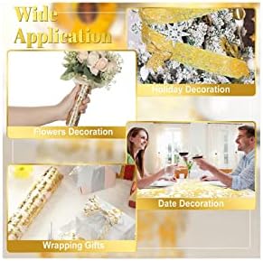 Glitter Metallic Gold Table Runner 11 Inch x 49 Feet Inches, Sparkle Gold Table Runners Roll, Party Decorations for Wedding Bridal Shower, Christmas, Baby Shower - Image 6