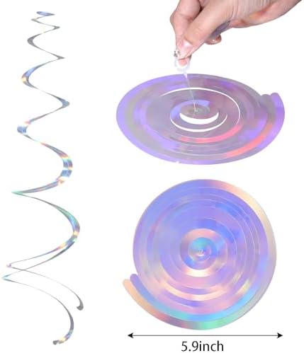 28 Pack Iridescent Ceiling Swirl Foil Decorations Hanging Plastic Streamer Themed Swirl Party Decoration for Celebration - Image 2