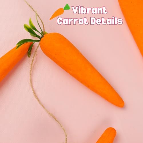 Easter Carrot Garland, Foam Carrots and Daisy Details, Festive Spring Home Decorations, 51 Inches (Pack of 2) - Image 6