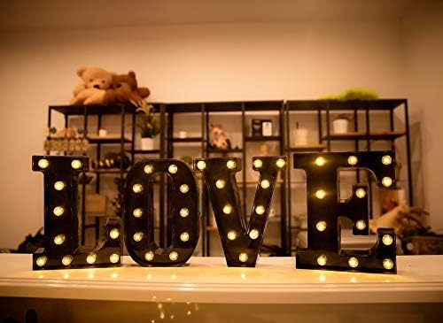Foaky Black LED Marquee Number Lights Sign Light Up Marquee Number Lights Sign for Night Light Wedding Birthday Party Battery Powered Christmas Lamp Home Bar Decoration - Image 5