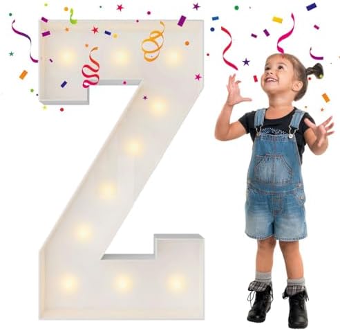 3FT Marquee Letters, Large Light Up Letters Z for Party Decor by MerryMosaics
