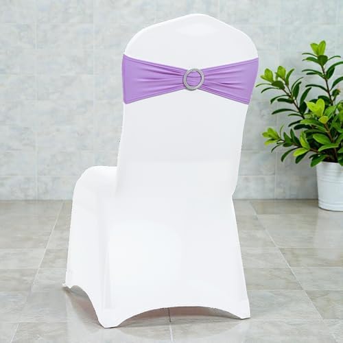 MDS Pack of 250 Spandex Chair Sashes for Wedding Party & Event – Lavender - Image 5