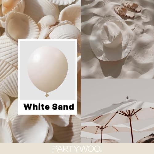 PartyWoo White Sand Balloons 140pcs Off White Beige Cream Ivory Color - Image 2