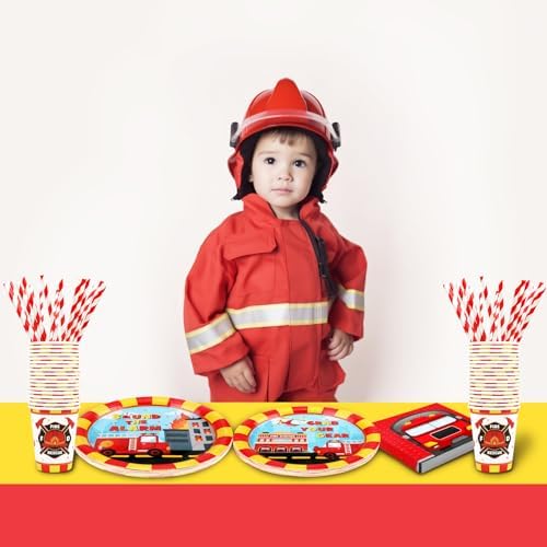 Recheel Fire Truck Birthday Decorations Set, Firefighter Party Decorations - Image 6