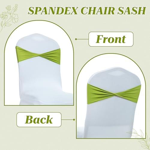 MDS Pack of 125 Spandex Chair Sashes Without Slider Buckles – Apple Green - Image 4