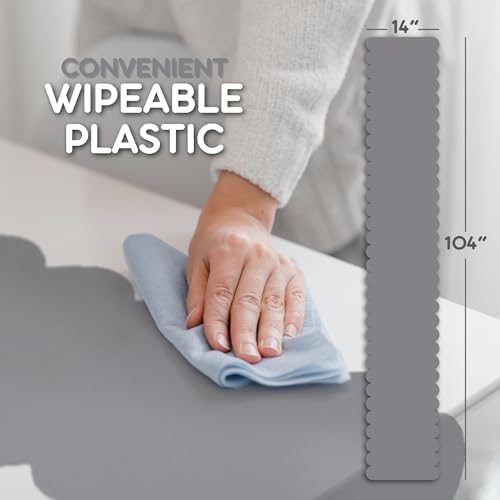 Silver Grey Scallop Table Runner, Disposable Plastic, 5 Pk, 14x108in - Image 6