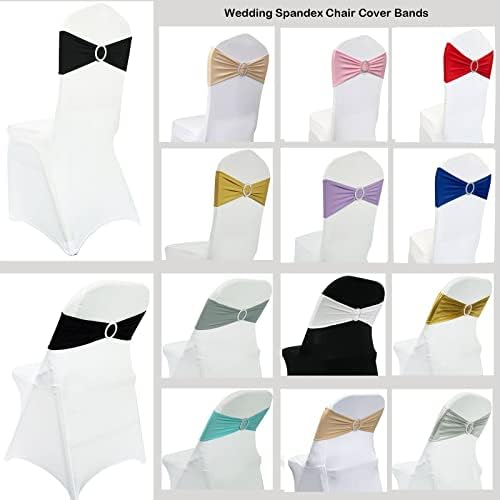 Spandex Chair Sashes Bands 100PCS Stretch Chair Ties Bows with Buckle Slider for Wedding Party Banquet Decoration (Red)… - Image 6