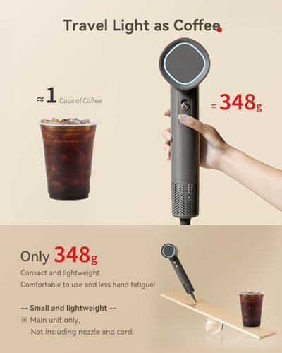 Hair Dryer, 160000 RPM High-Speed Brushless Motor, Gray - Image 5