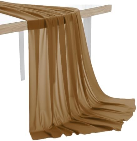 45 Yard Chiffon Fabrics, 44" Wide, Lightweight, Sheer – Mocha by MDS
