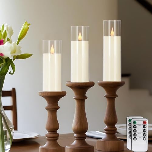fclayvts 24 Packs of Acrylic LED Candles, Flickering Flameless Candles Battery Operated with Remote Dimmed and Timed, 3D Wick Candles for Home Decor,Wedding,Gift，Parties and Festivals. (3 Size) - Image 6