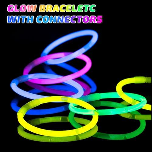HONLYNE 500 Pack Glow Sticks Party Favors Bulk, 8" Glow in the Dark Party Supplies, Party Favors for Kids 8-12, Neon Glow Stick Bracelets & Necklaces for Raves, Halloween, Christmas, Birthdays - Image 4