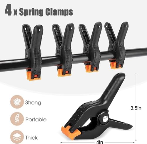 6.5x3.2ft T-Shape Backdrop Stand, Adjustable Background Support Stand Kit, Portable Photo Banner Holder with 4 Spring Clamps, Sandbag, Carry Bag for Party, Wedding, Photography and Decoration - Image 5
