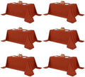 Fitable 6 Pack Rust Tablecloths 90x156 Inch for 8 Foot Rectangle Tables by Fitable