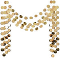 6 Pcs Glitter Champagne Gold Paper Circle Dots Garland (52 Feet) Party Hanging Bunting Birthday Party Decorations Engagement Party Bridal Shower Wedding Baby Shower Christmas Supplies Photo Backdrop by TTSAM