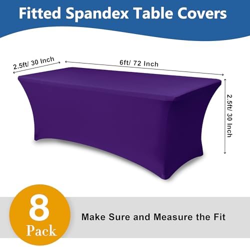 Spandex Table Cloths for 6 foot Rectangle Tables-Fitted Stretch Table Cover - Image 4