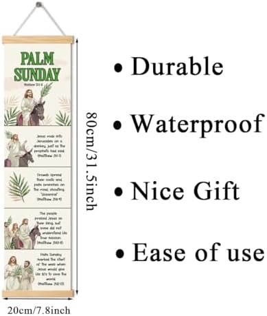 Bible Lesson, Palm Sunday Poster, Bible Posters for Kids Classroom, Inspirational Christian Posters, Sunday School Decorations for Classroom, Family Hanging of Scripture and Words Decorations 08 - Image 3