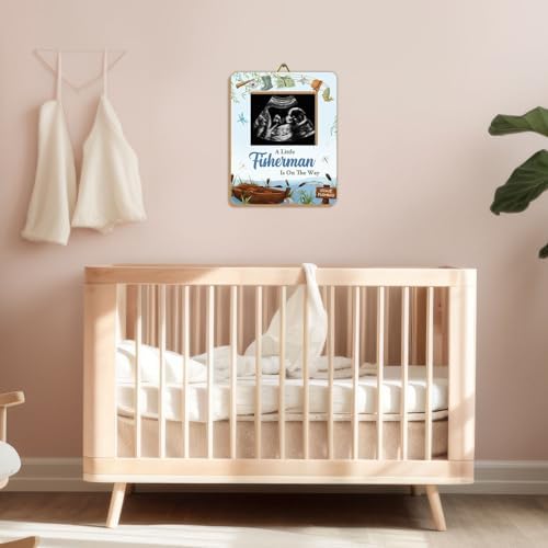 Fishing Baby Shower Decorations Frame, A Little Fisherman Is On The Way Baby Shower, New Mom Expecting Parents-to-Be Keepsake Gifts, Pregnancy Milestone Keepsake, Gender Reveal Gifts - Image 4