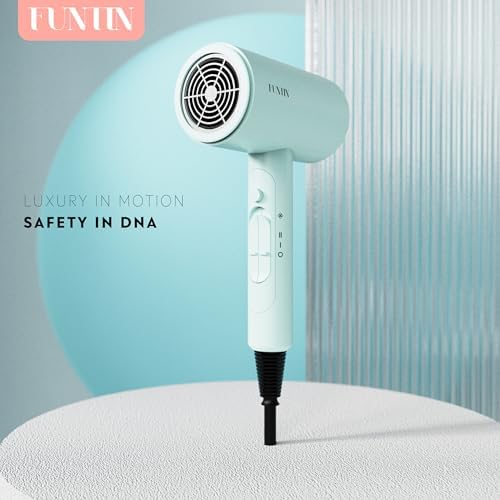 Funtin Hair Dryer Blow Dryer with Diffuser Brush Comb 1800W Full Accessories for Women Professional Tifunny Blue - Image 4