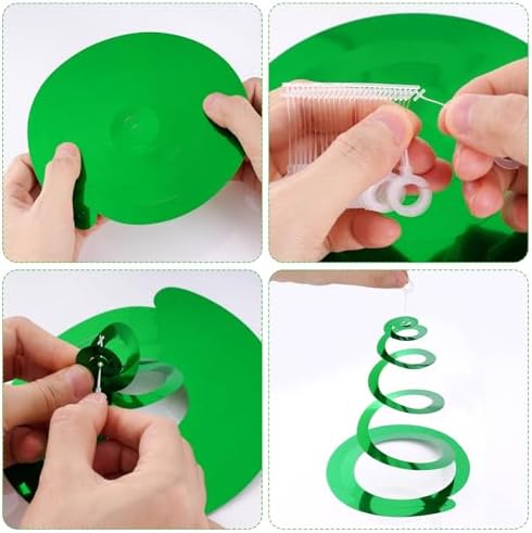 Green Ceiling Swirl Foil Decorations Hanging Plastic Streamer Themed Swirl Party for St. Patrick’s Day Spring Summer Celebration Party Supplies, Pack of 28 - Image 4