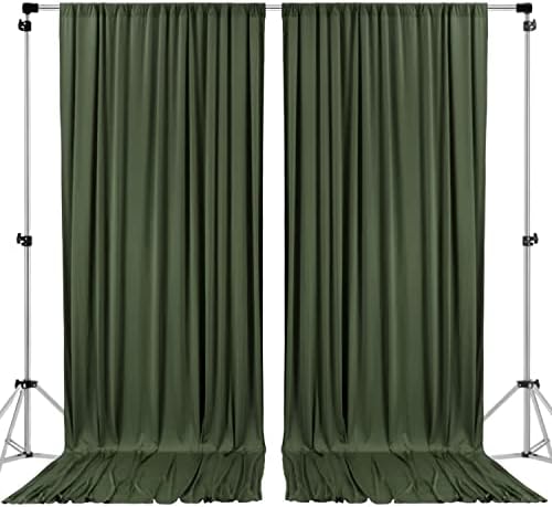 AK TRADING CO. 10 feet x 10 feet Olive IFR Polyester Backdrop Drapes Curtains Panels with Rod Pockets - Wedding Ceremony Party Home Window Decorations by Fabrics%7CEventDecor%7CCrafts%7CUpholsteryFoam