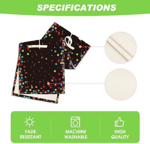 Artoid Mode Polka Dot Black Happy Birthday Table Runner, Seasonal Halloween Kitchen Dining Table Decoration for Home Party Decor 13x90 Inch - Image 5