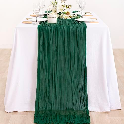 Emerald Green Christmas Cheesecloth Table Runner Home Decor 10ft, 6 Pack - Image 6