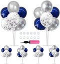 TONIFUL 6 Set Navy Blue Silver Balloon Stand Balloon Centerpieces for Table by TONIFUL