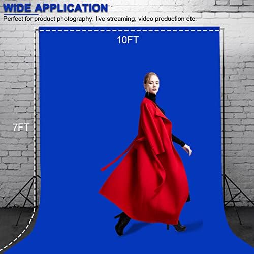 Aimosen 10X7 FT Royal Blue Screen Backdrop for Photography, Chromakey Blue Photo Background Curtain Seamless for Video Meeting Photoshoot Party - Image 2