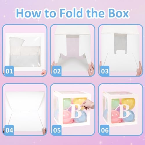 Voircoloria Baby Balloon Boxes with Letters, 4 Transparent Balloon Boxes - Image 7